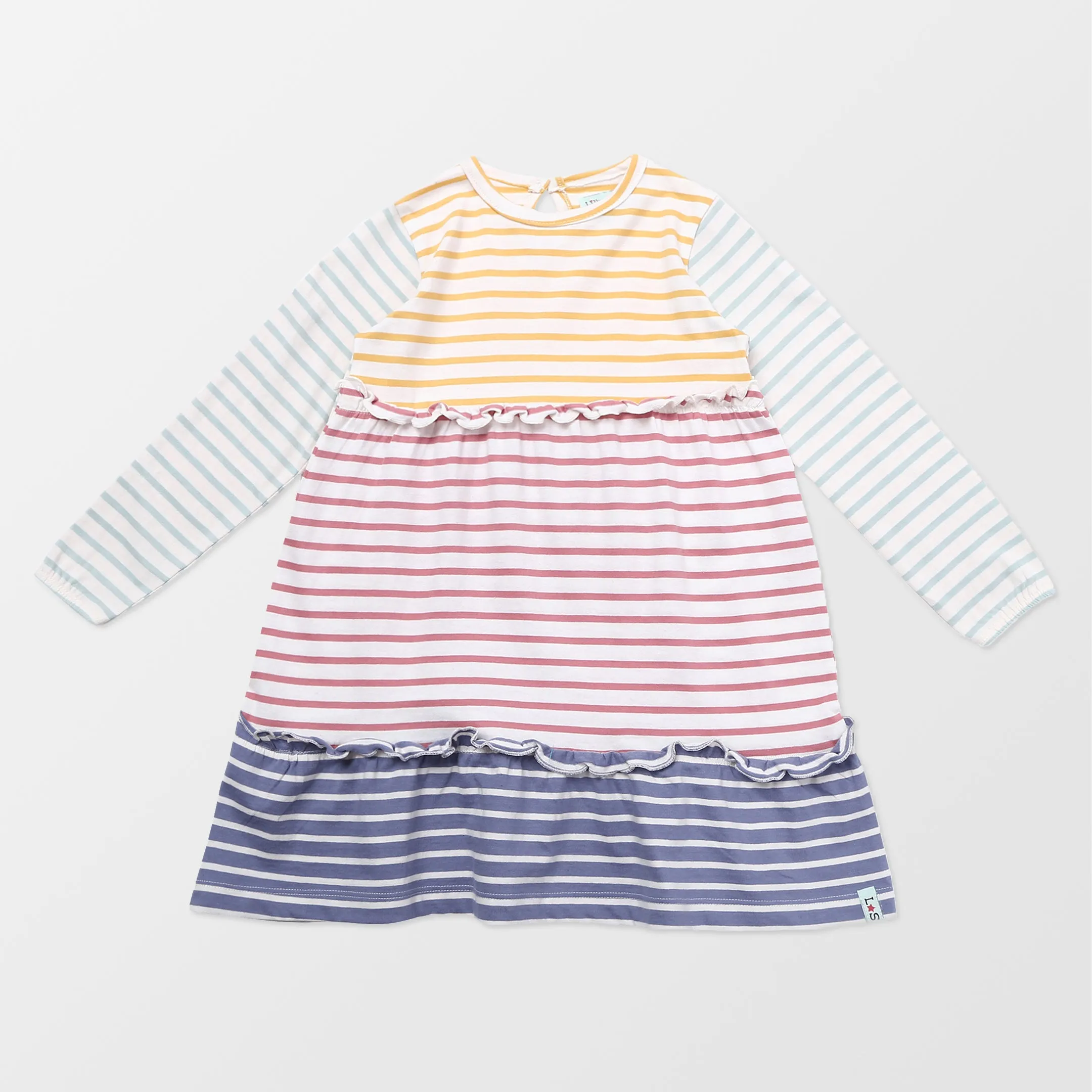 Multicoloured Stripe Print Dress
