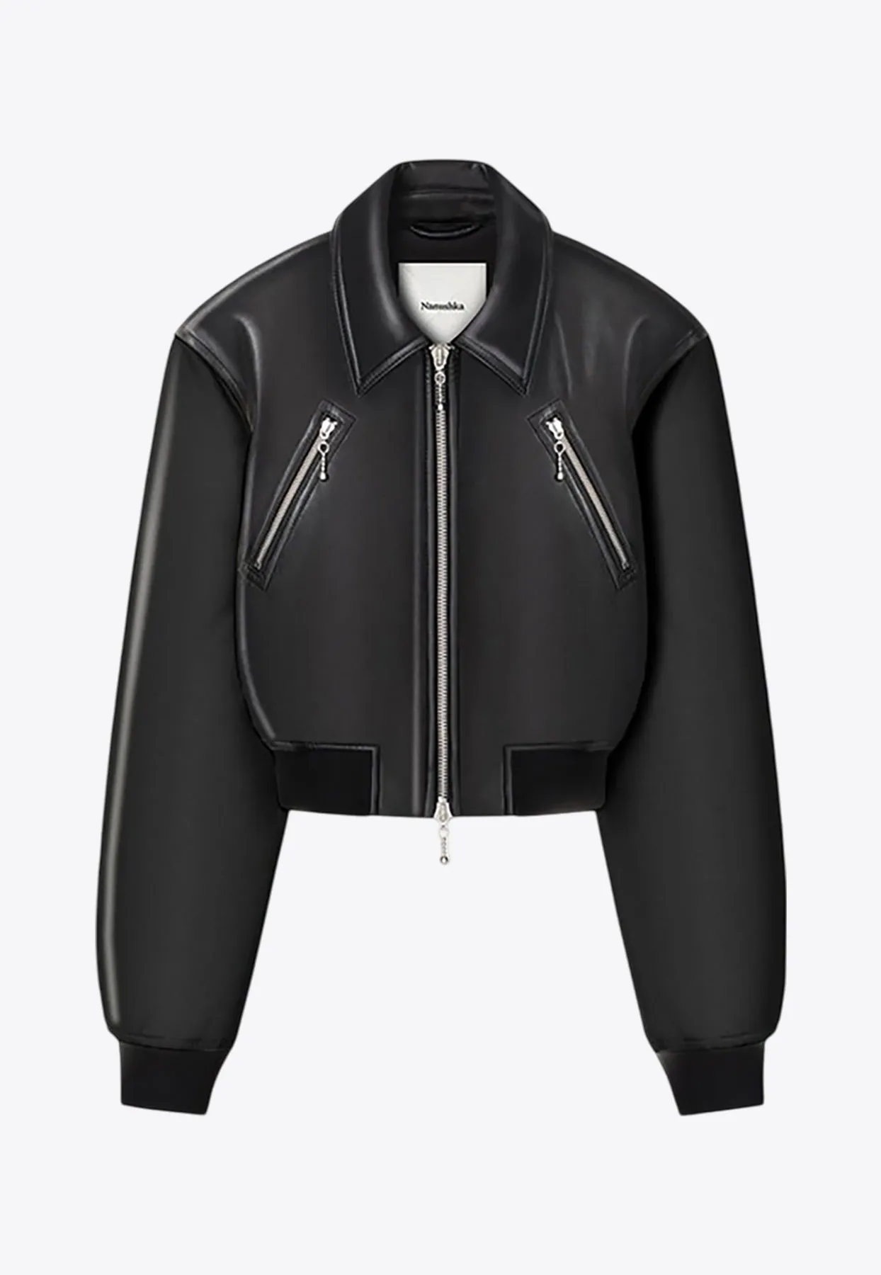 Myrto Cropped Leather Jacket