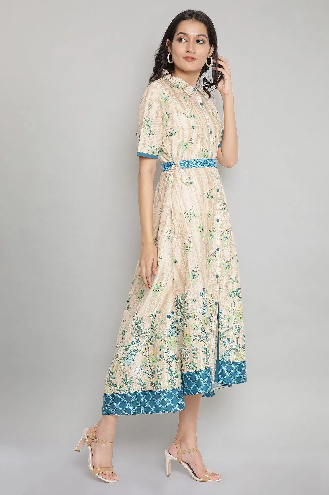 Natural High-Low Dress