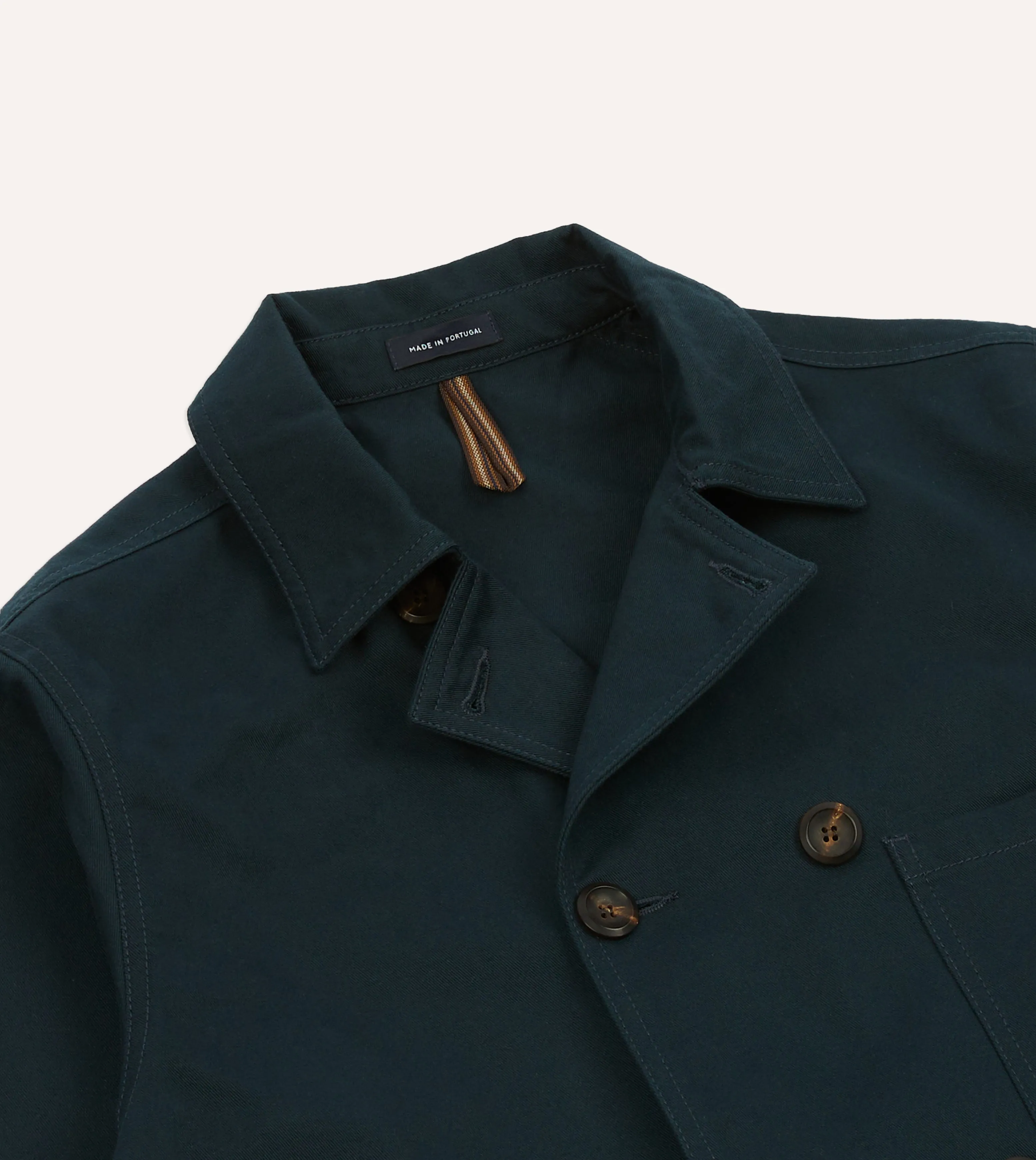 Navy Cotton Double-Breasted Chore Coat