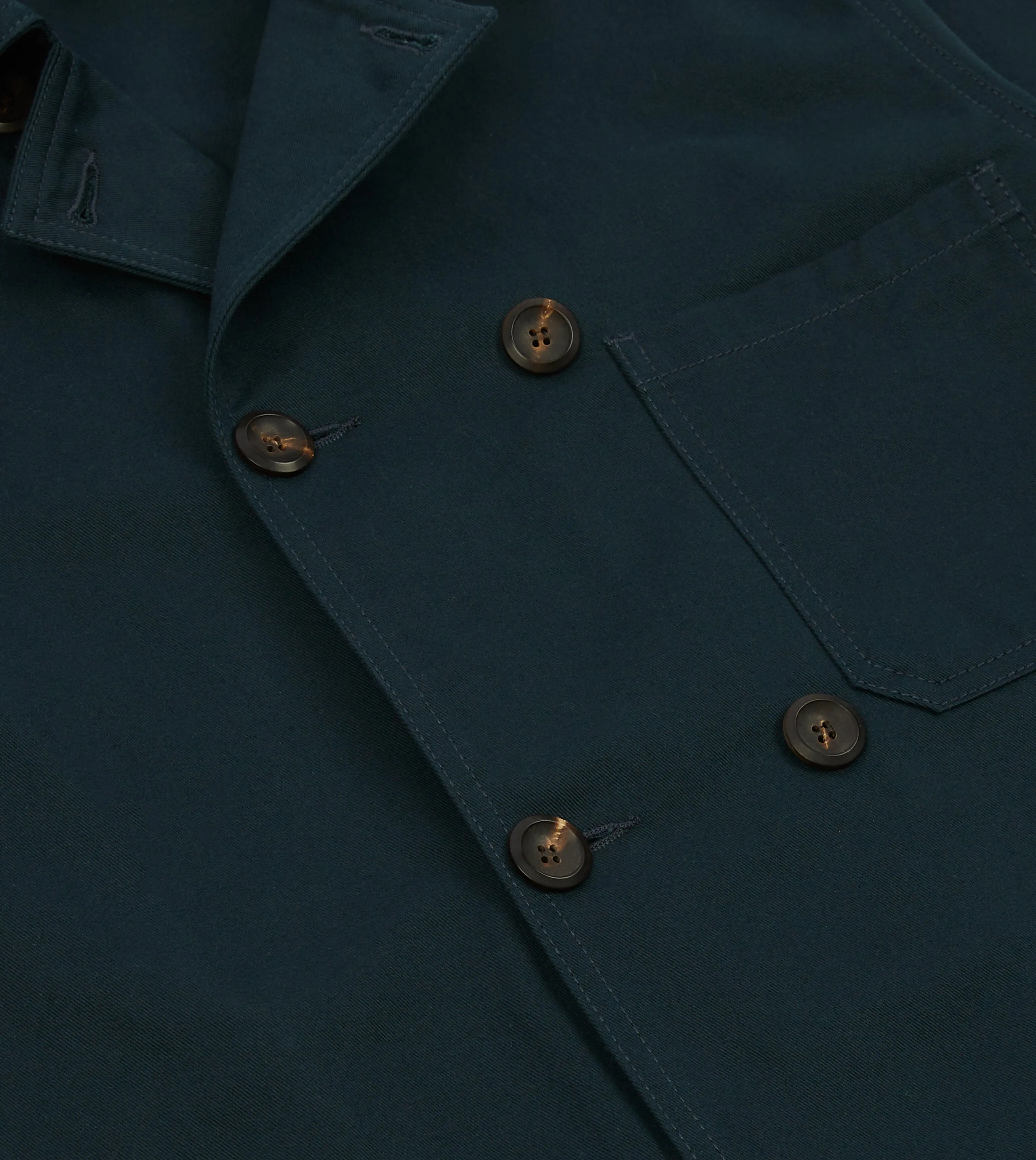 Navy Cotton Double-Breasted Chore Coat