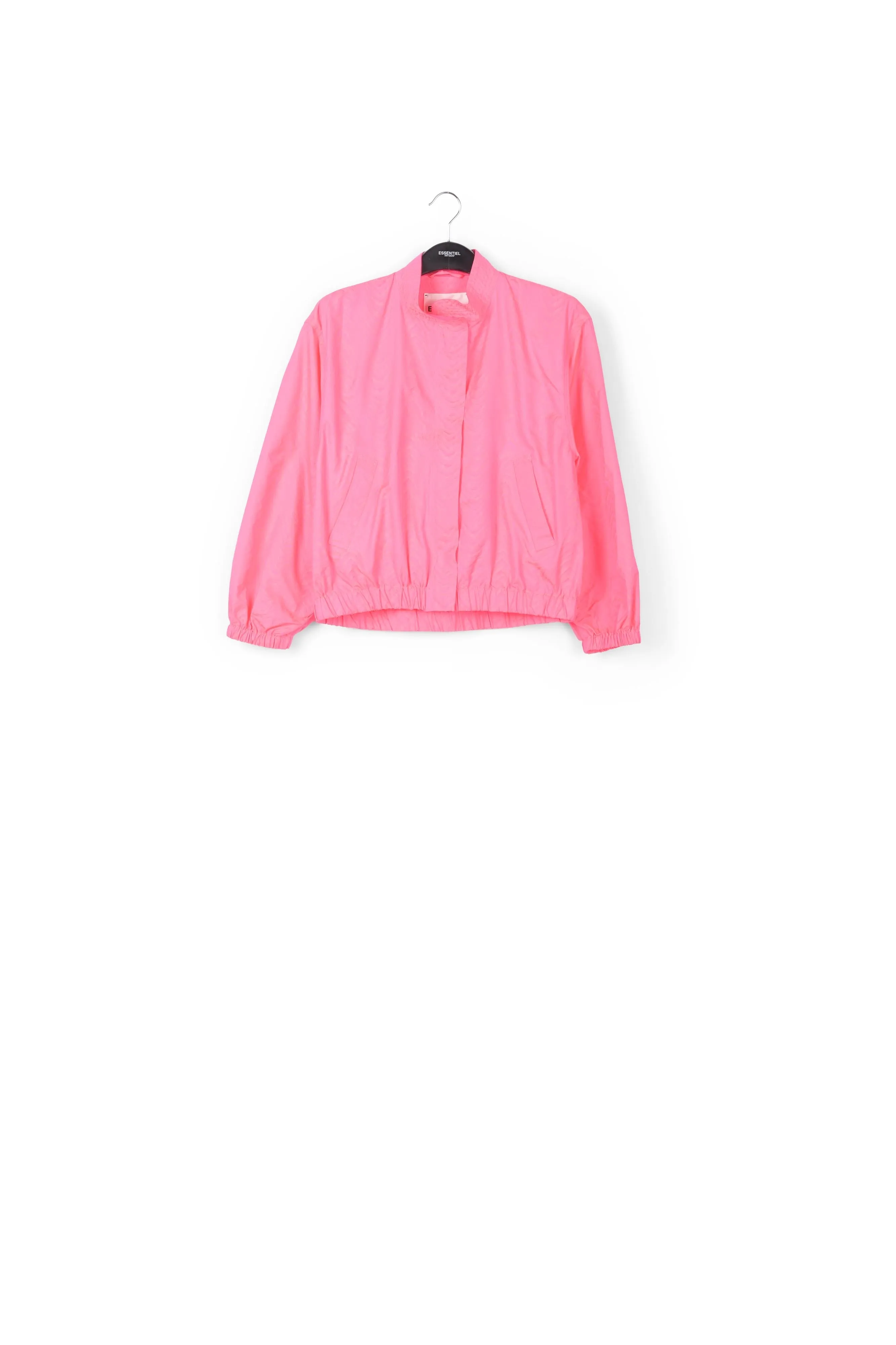 Neon pink jacquard bomber jacket
