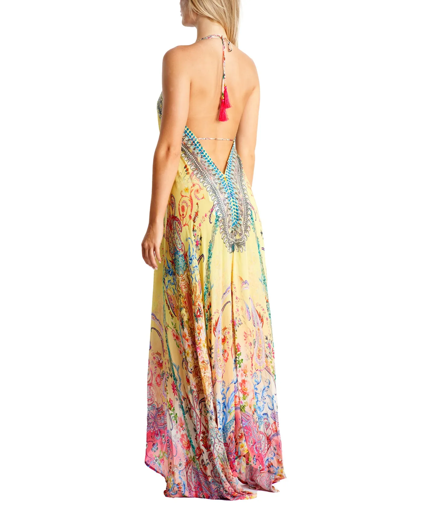 Nile Maxi Halter High-Low Dress