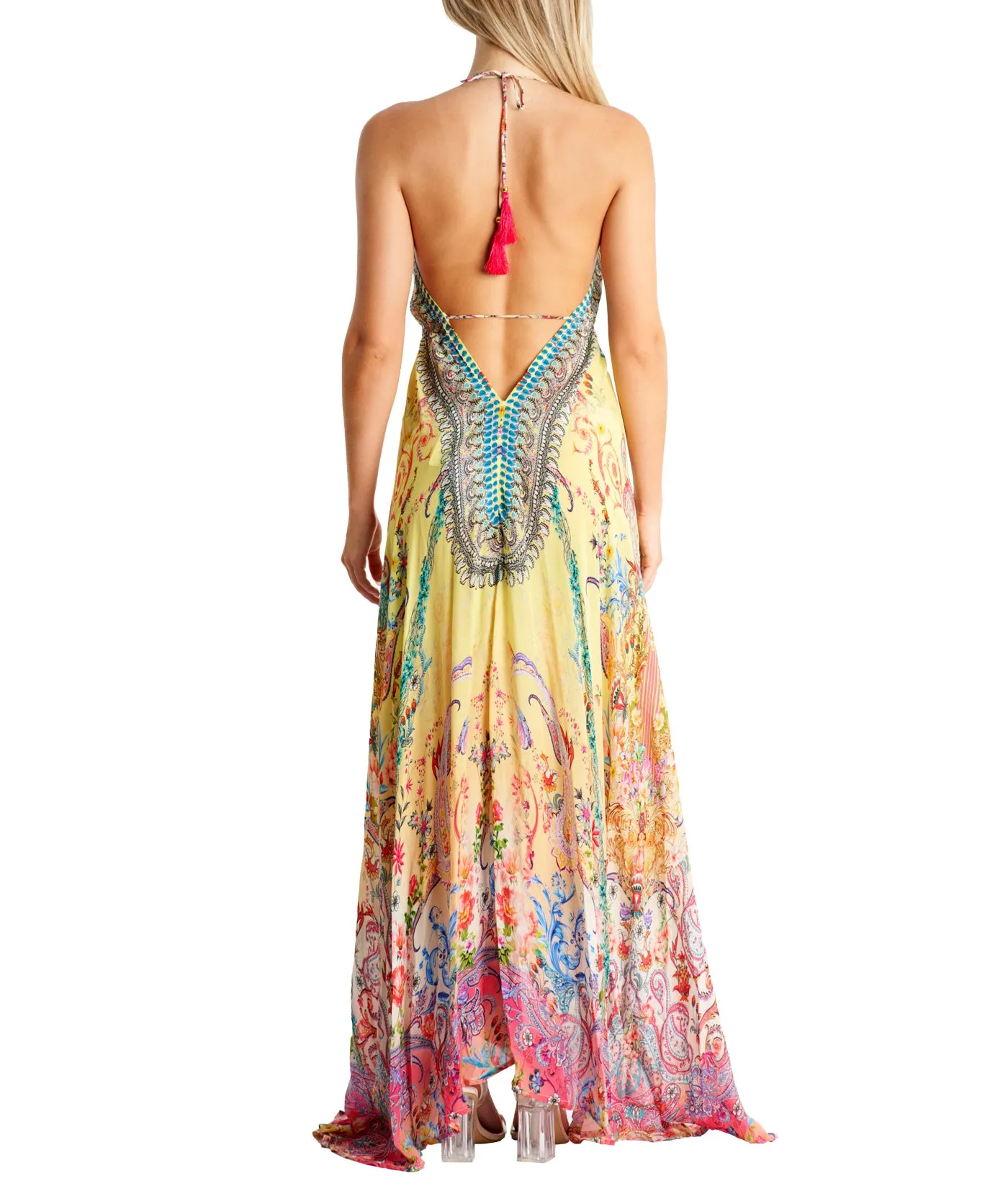 Nile Maxi Halter High-Low Dress