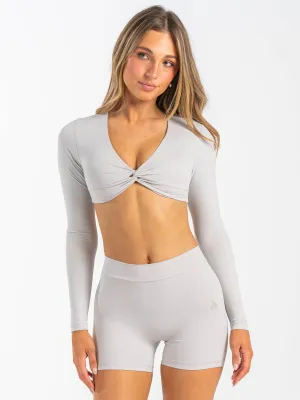 NKD Knot Long Sleeve Top - Sugar Dust