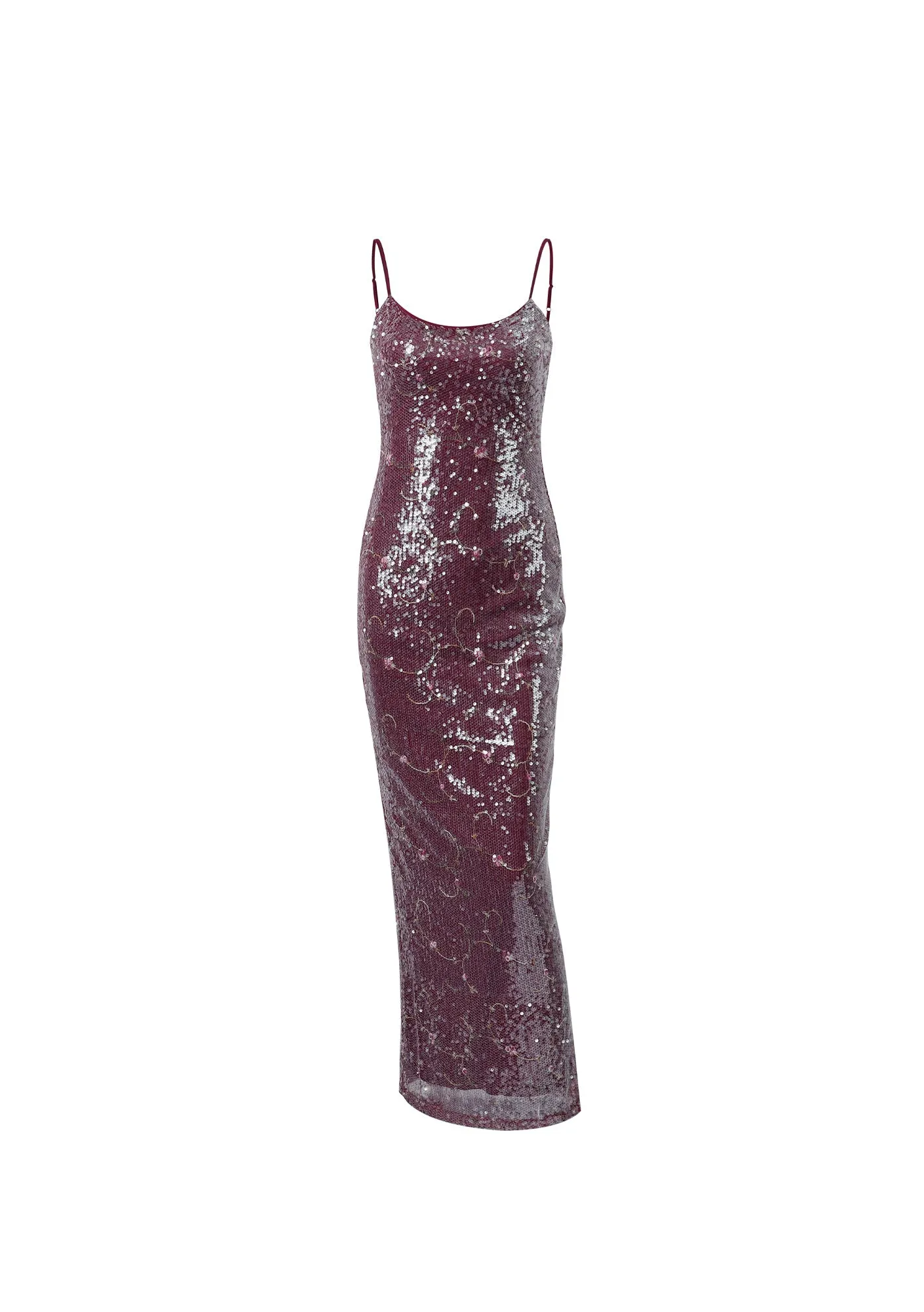 No 6: Burgundy Sequin Maxi Dress