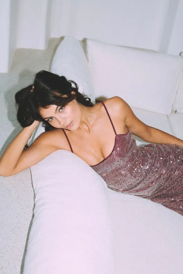 No 6: Burgundy Sequin Maxi Dress