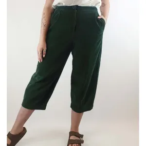 Obus green wide leg cropped cord pants size 3 (best fits size 12)