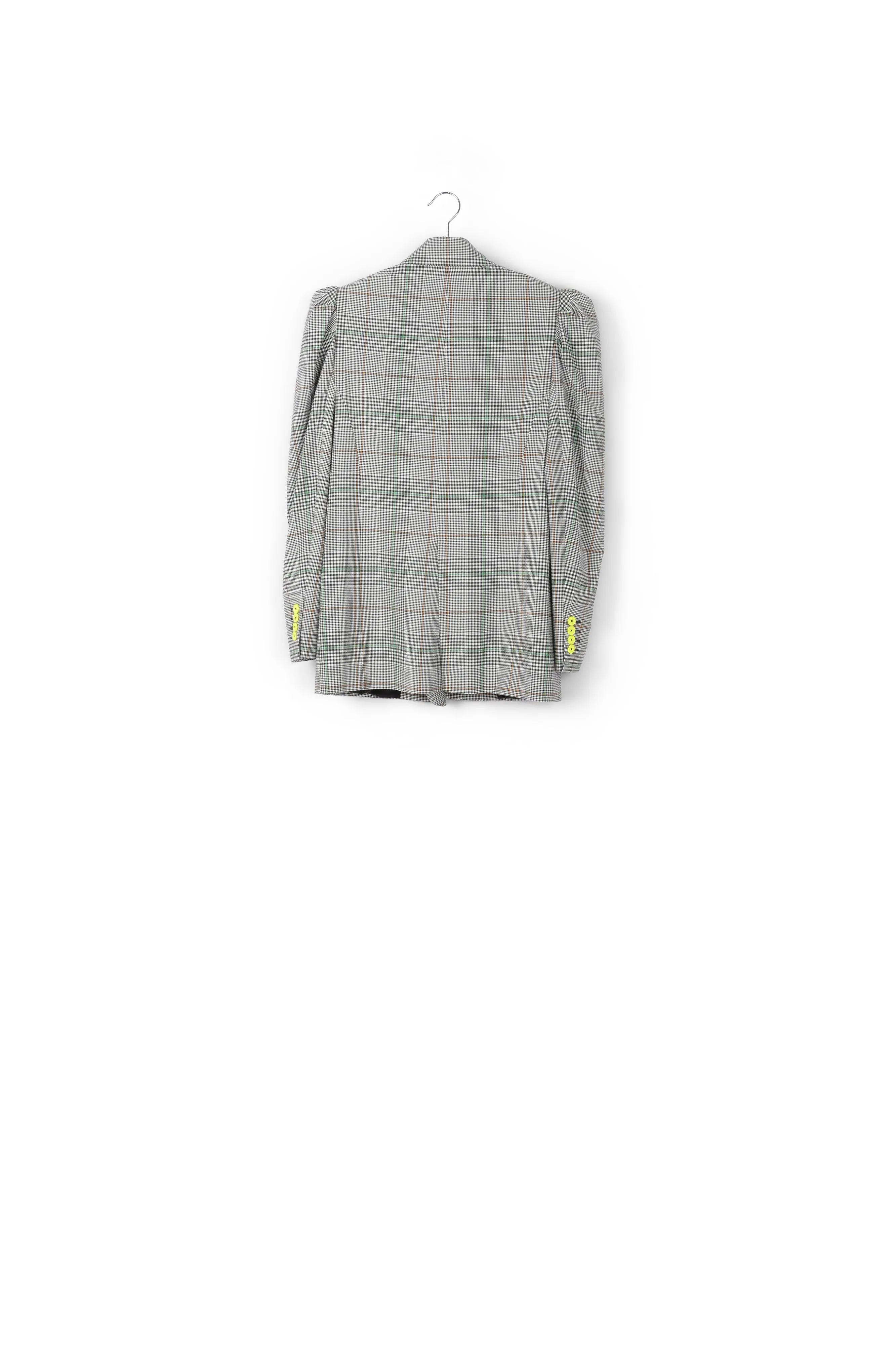 Off-white plaid double-breasted blazer