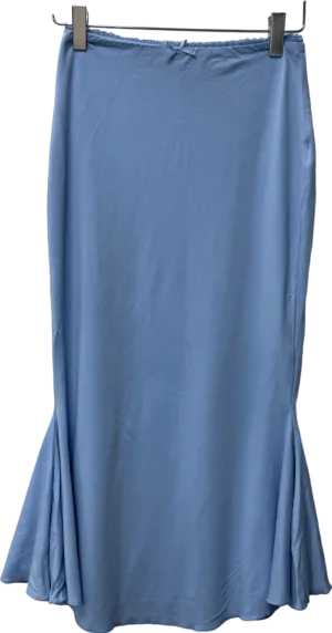 Oh Polly Modal Bow-detail Mid-rise Midi Skirt In Sky Blue UK 8