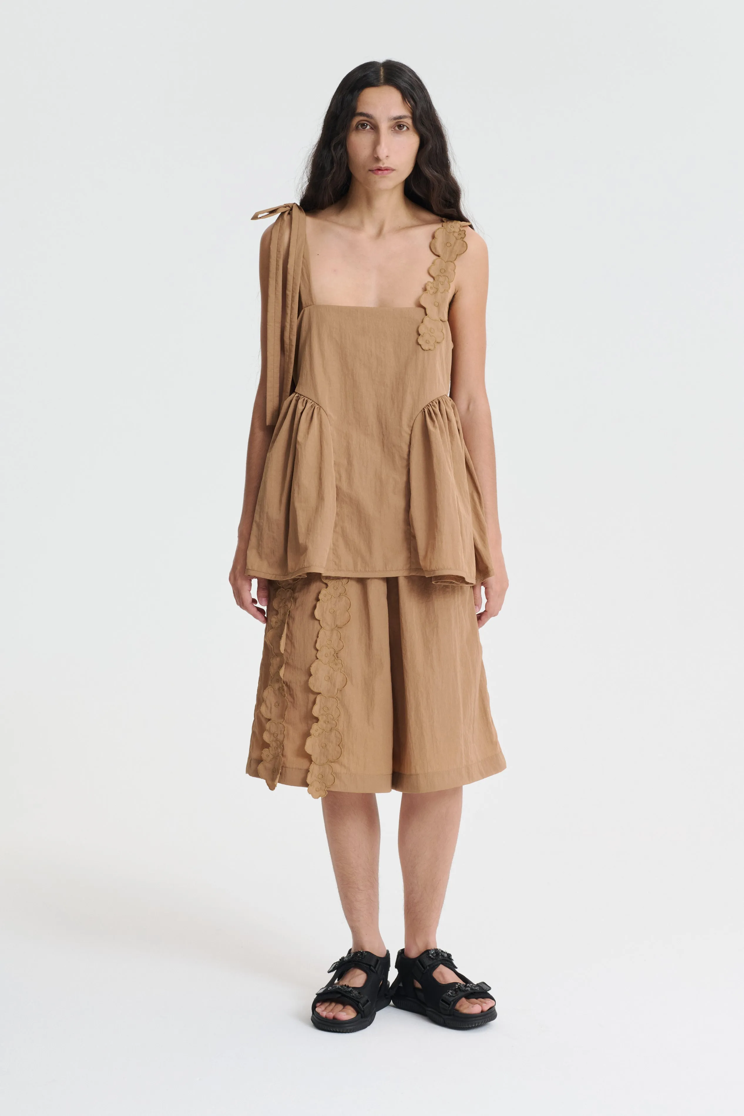 ONYX | TOP RECYCLED TAFFETA CHESTNUT