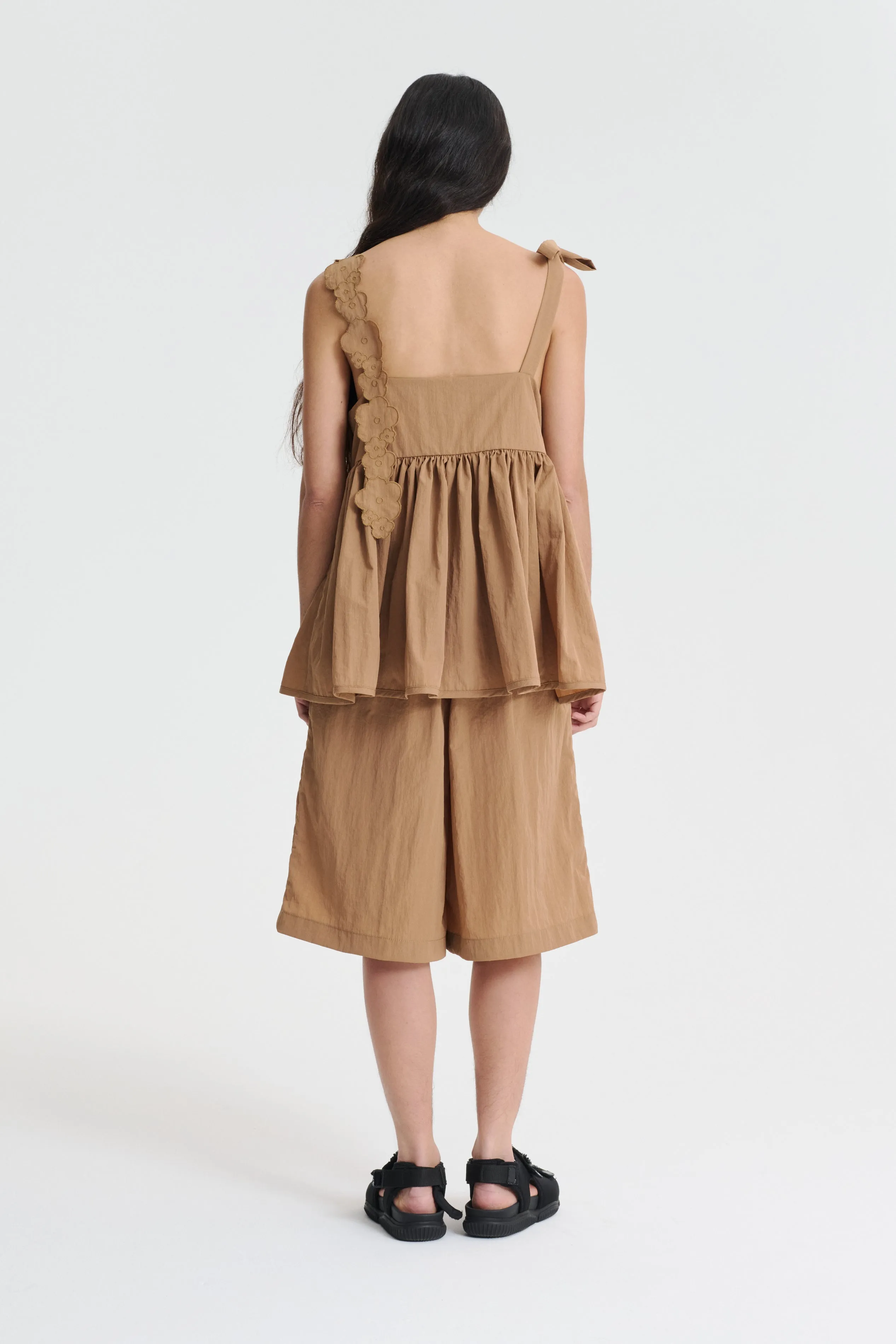 ONYX | TOP RECYCLED TAFFETA CHESTNUT