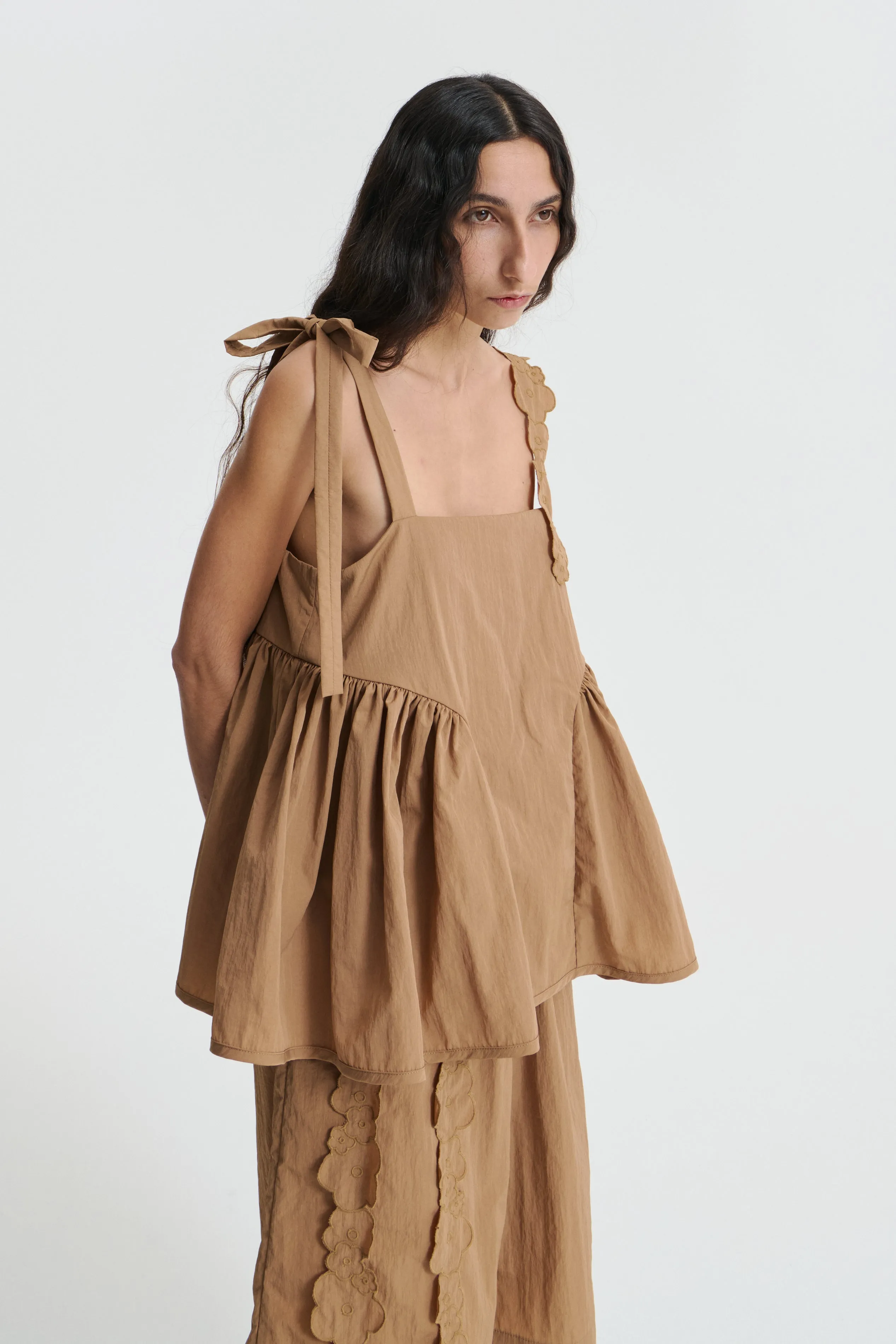 ONYX | TOP RECYCLED TAFFETA CHESTNUT