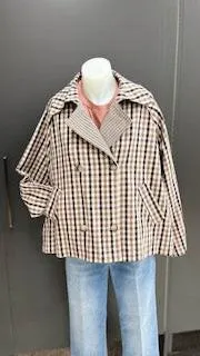 Oversized Double Breasted Check Jacket