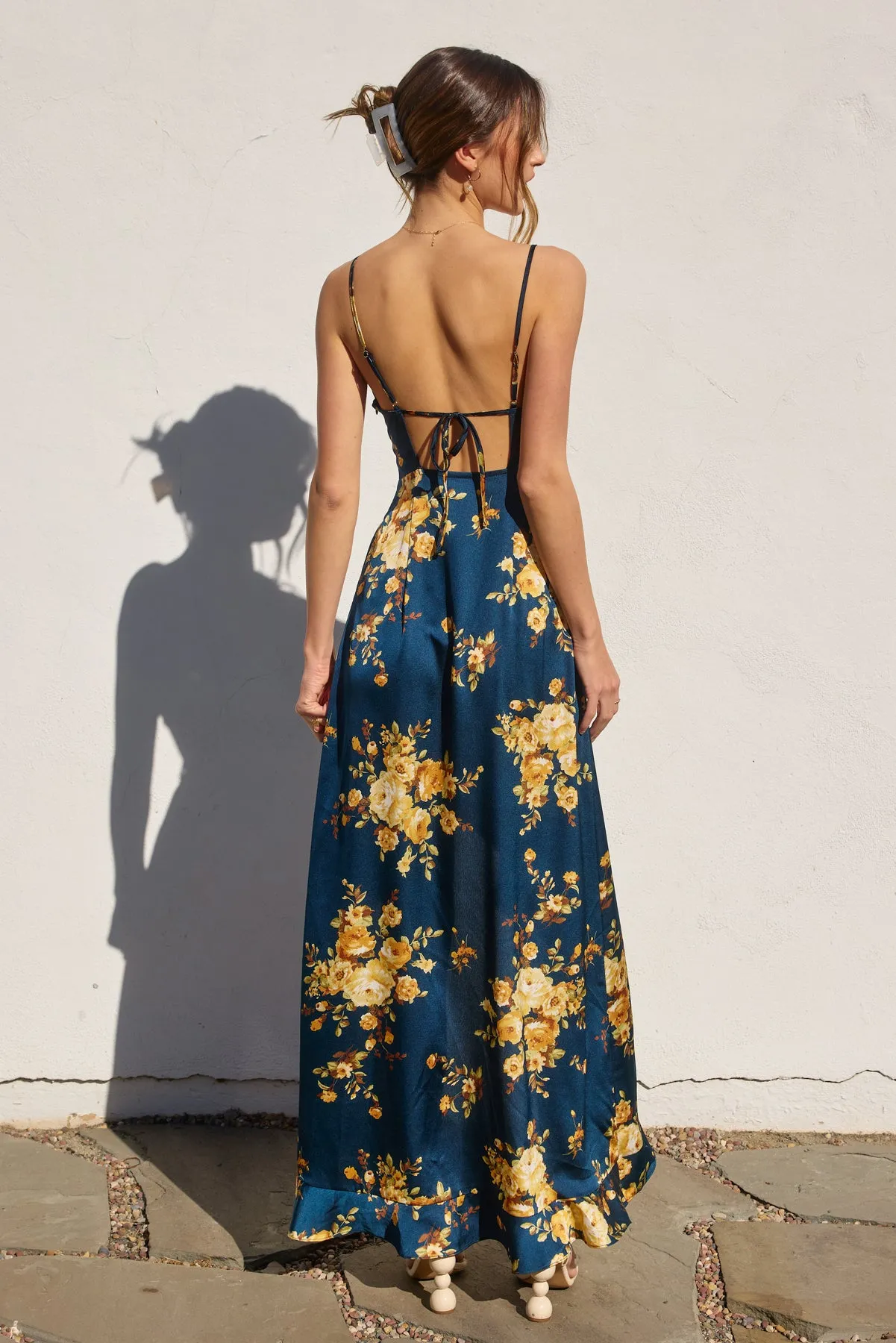 Pamela Asymmetrical Ruffle Maxi Dress