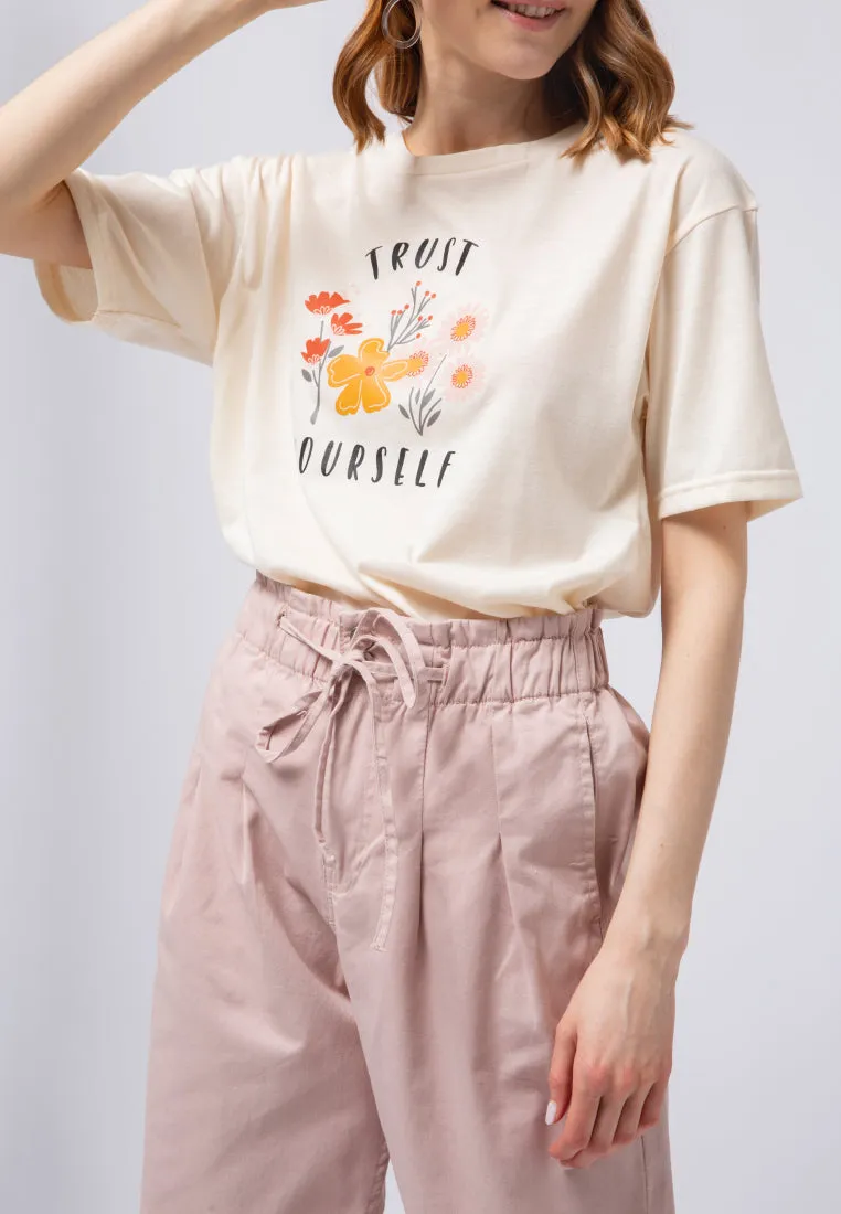 Paperbag Colored Denim Pants