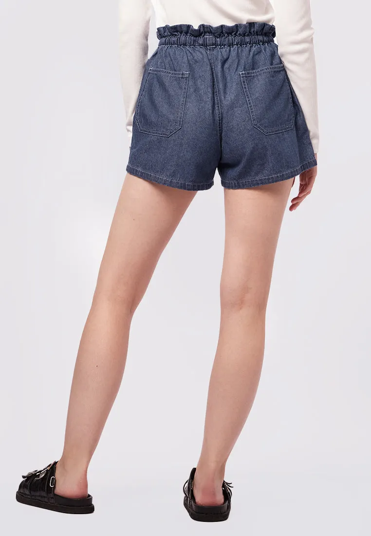 Paperbag Denim Short Pants
