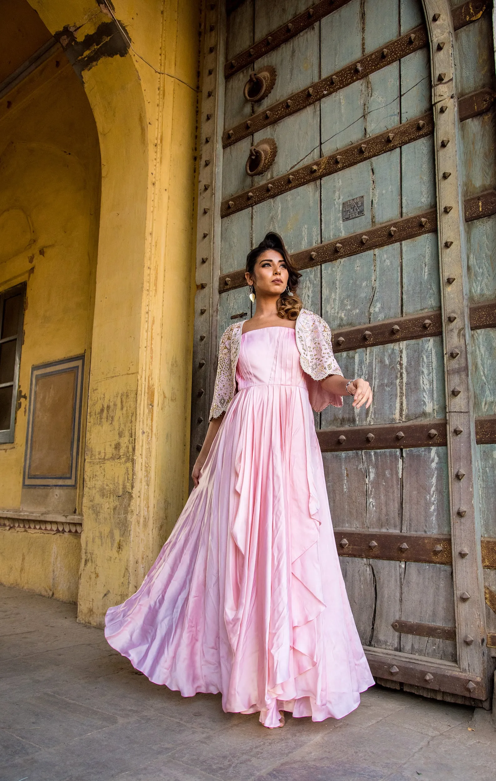 Pastel Pink draped dress