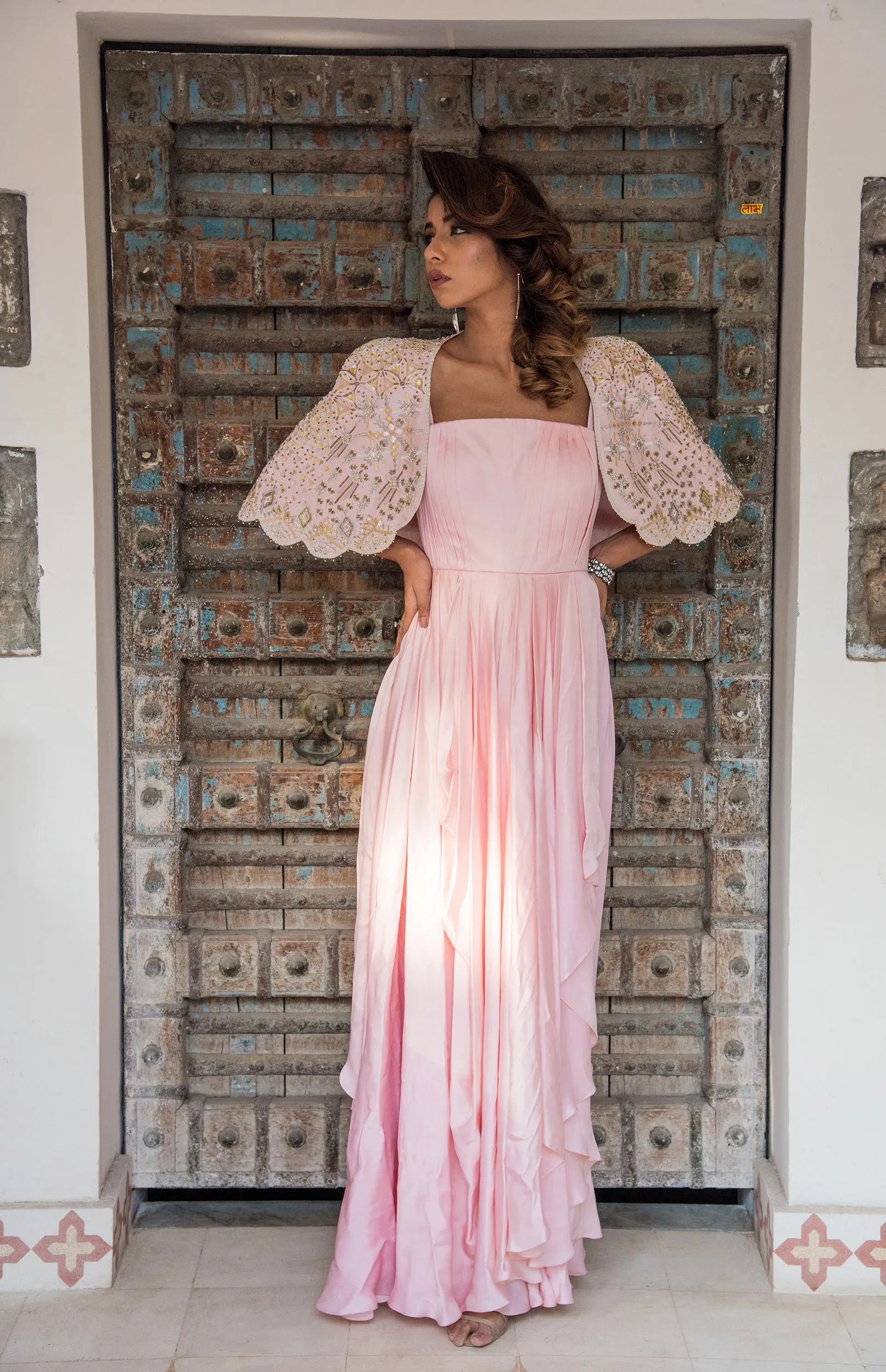 Pastel Pink draped dress