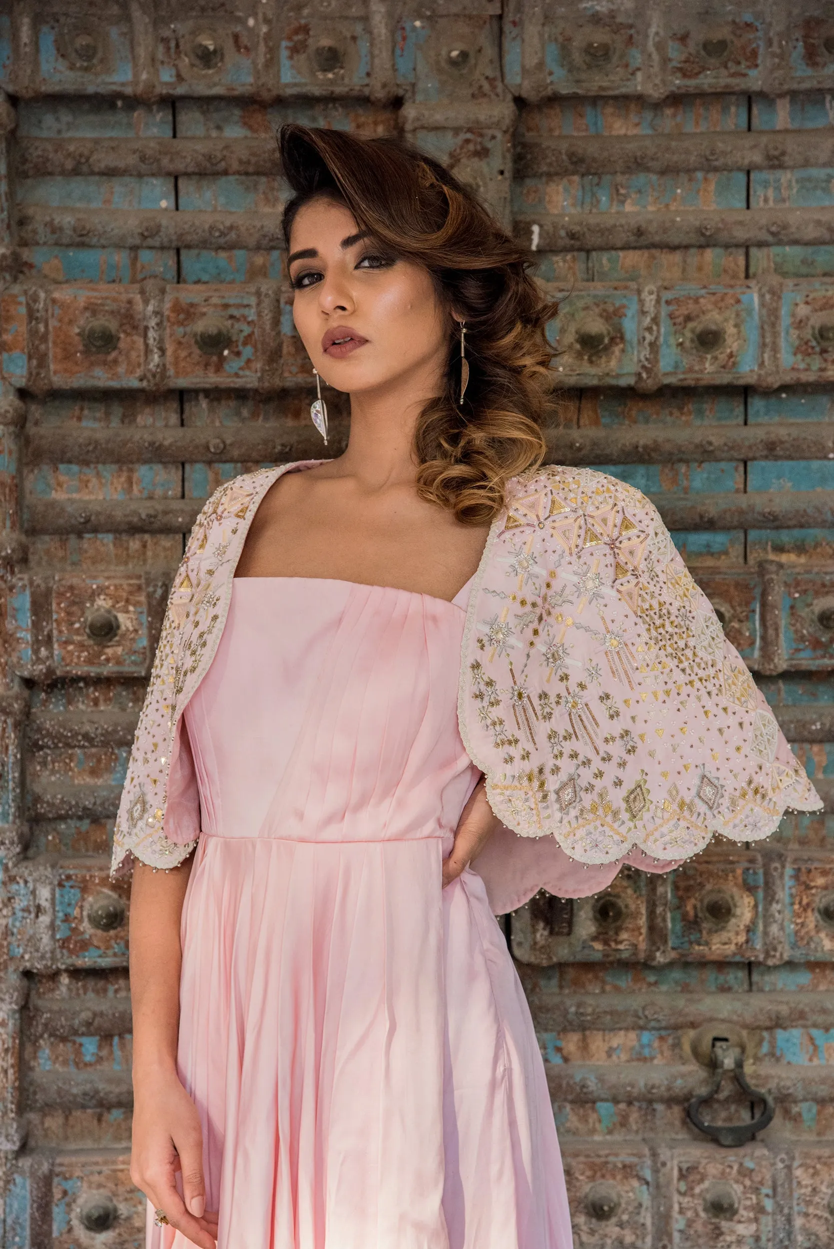 Pastel Pink draped dress