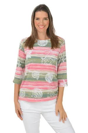 Petite Sage Seashell Side Tie Top