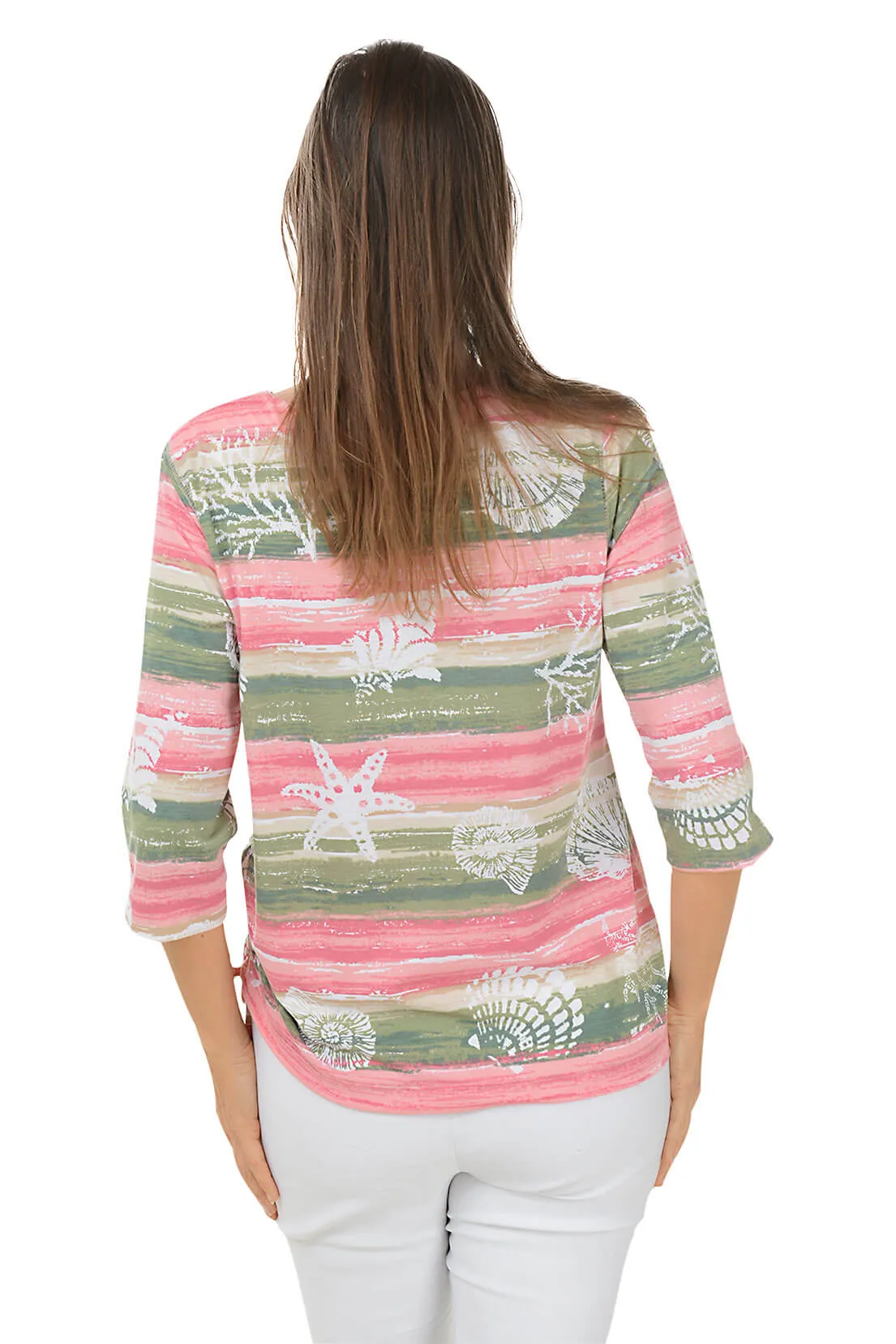 Petite Sage Seashell Side Tie Top