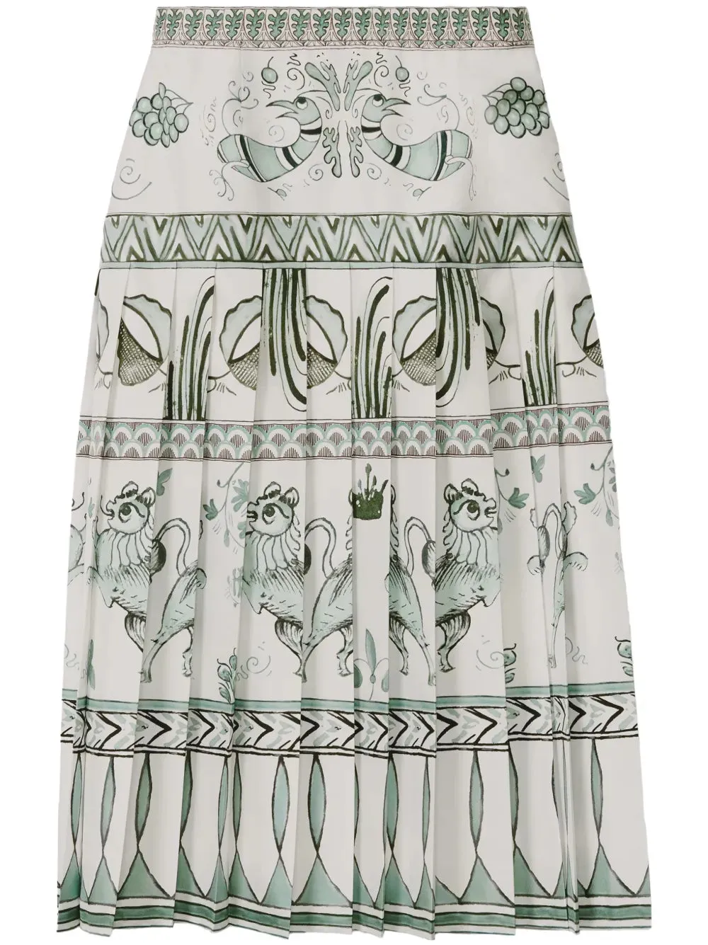 PICTA PRINT TWILL PLEATED SKIRT
