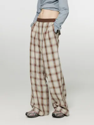 Plaid Wide-Leg Pants