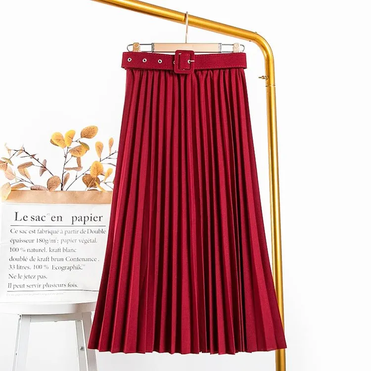 Pleated Long Maxi  Skirts