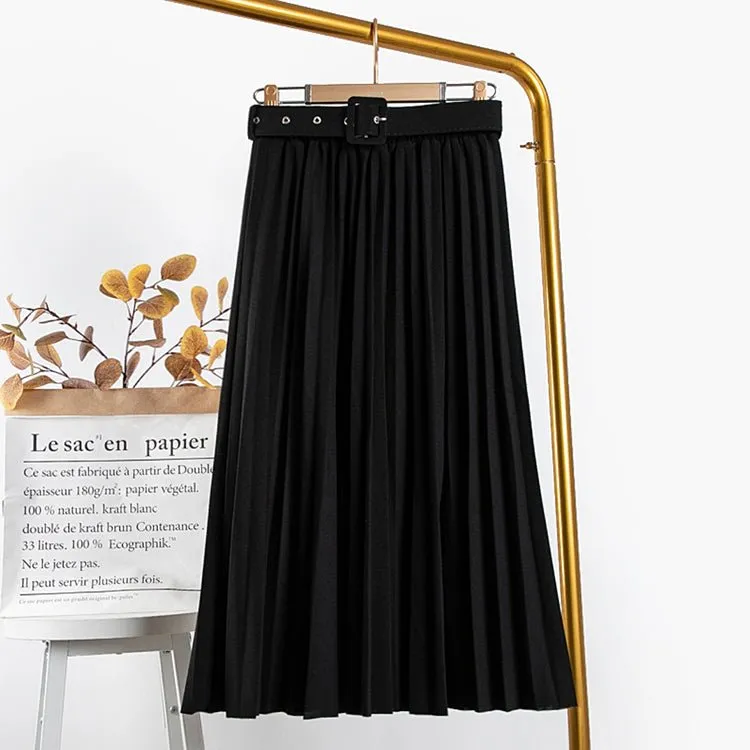 Pleated Long Maxi  Skirts