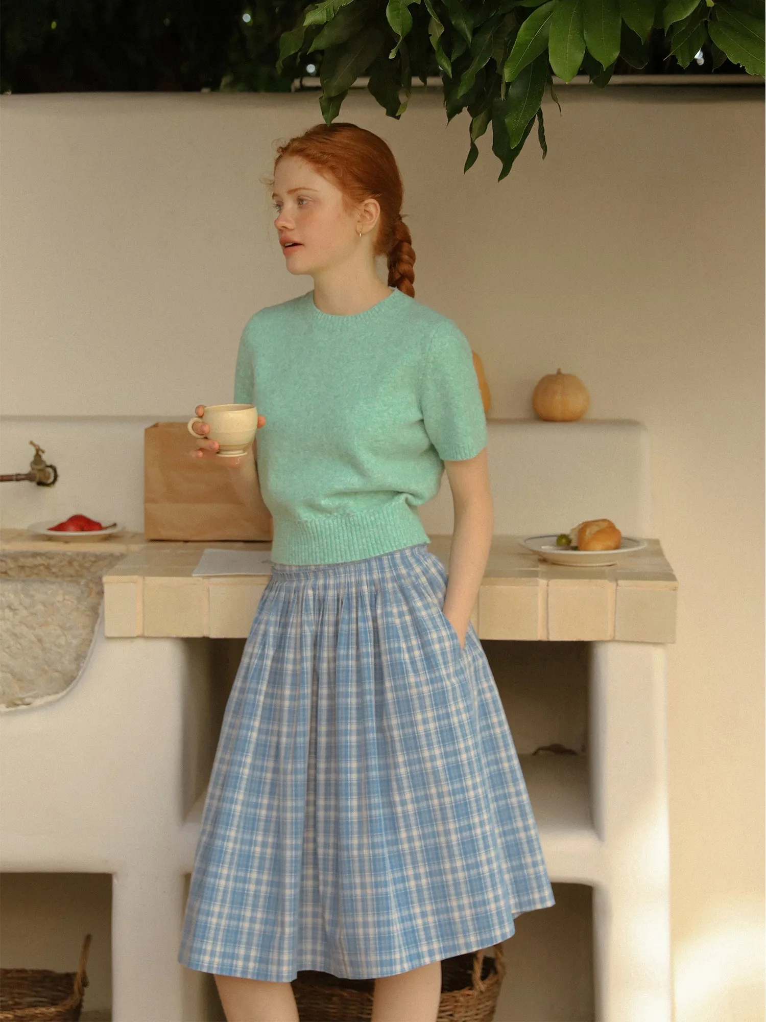 Pleated Midi Skirt