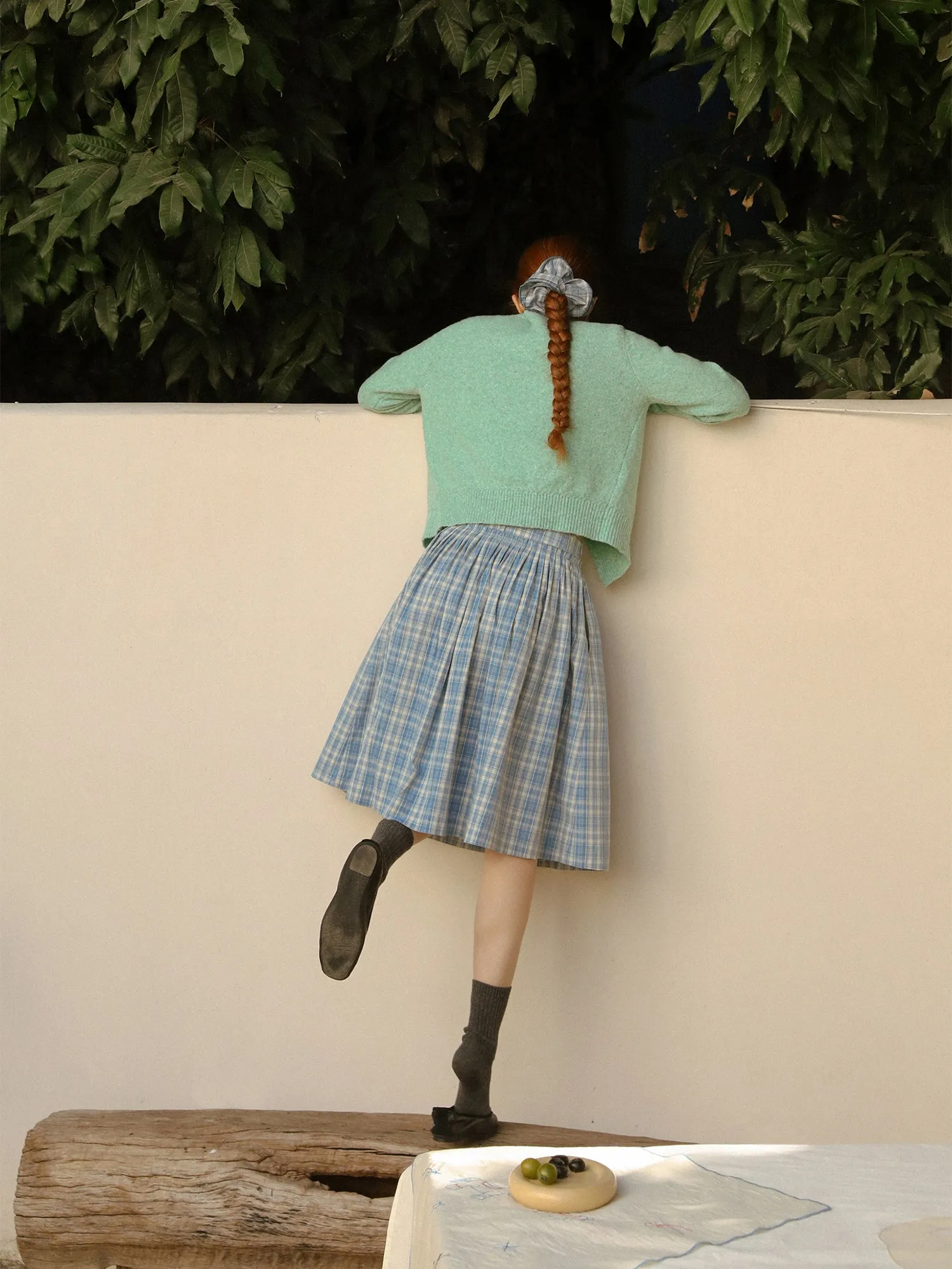 Pleated Midi Skirt