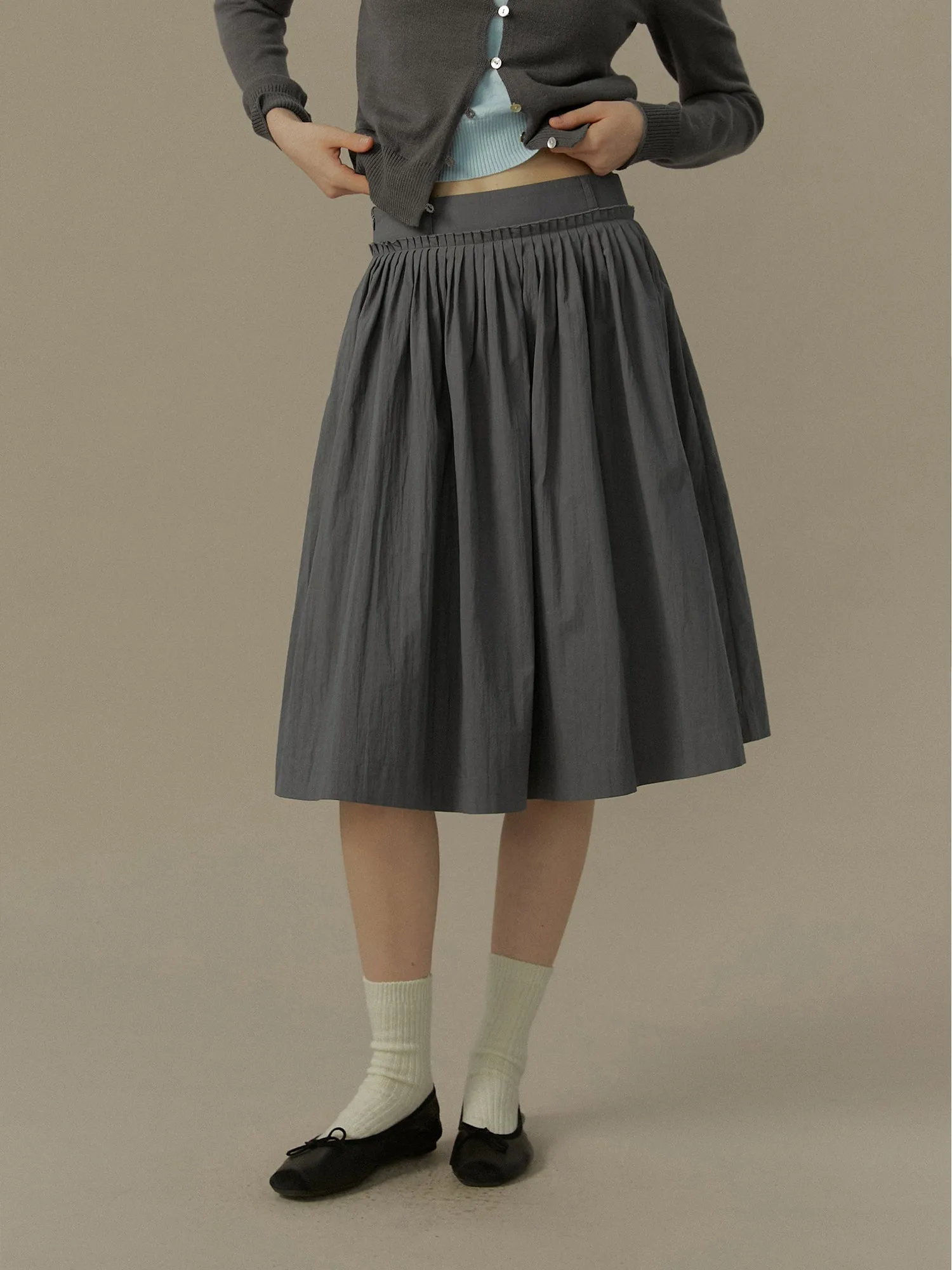 Pleated Midi Skirt