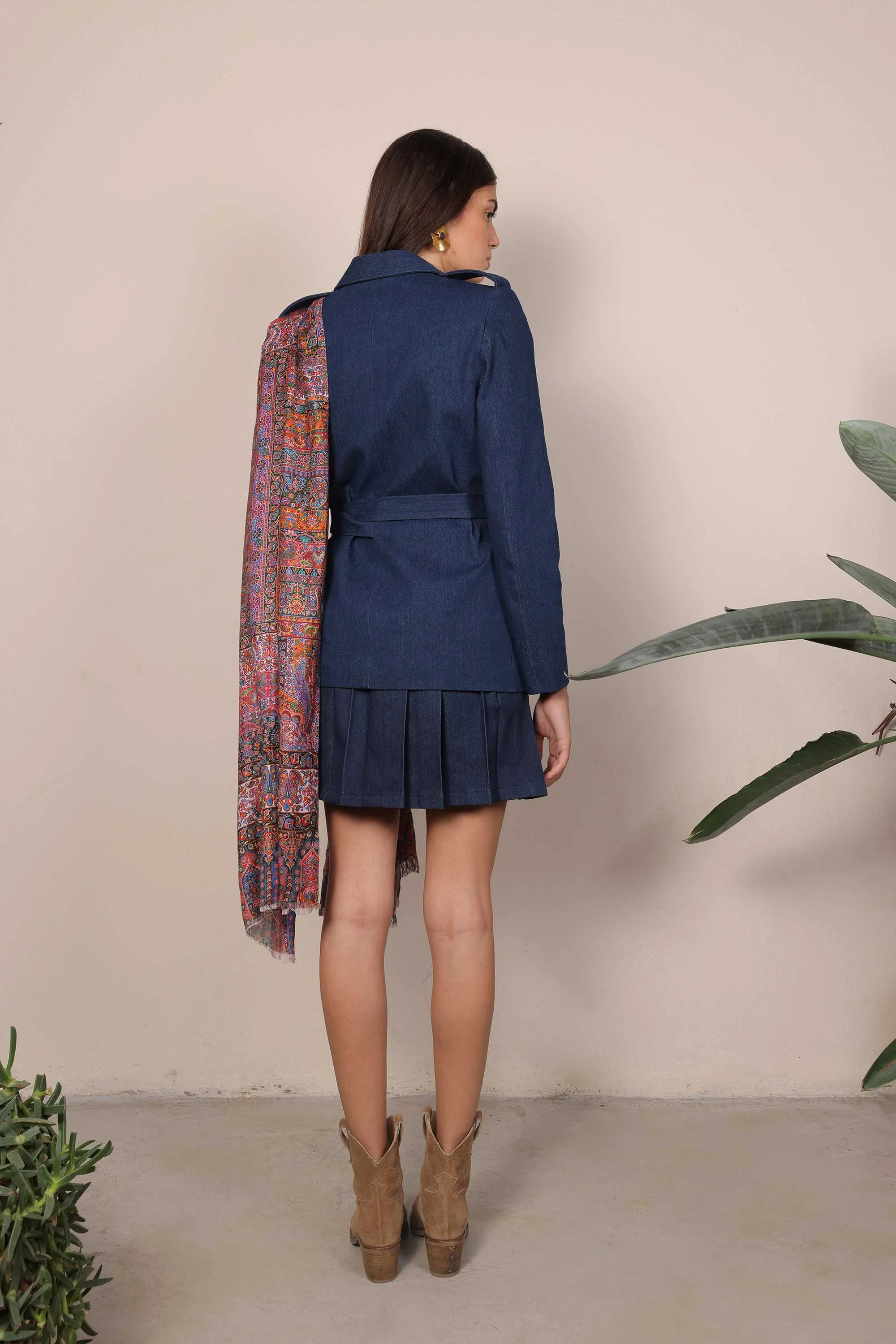 Pleated Skirt - Denim