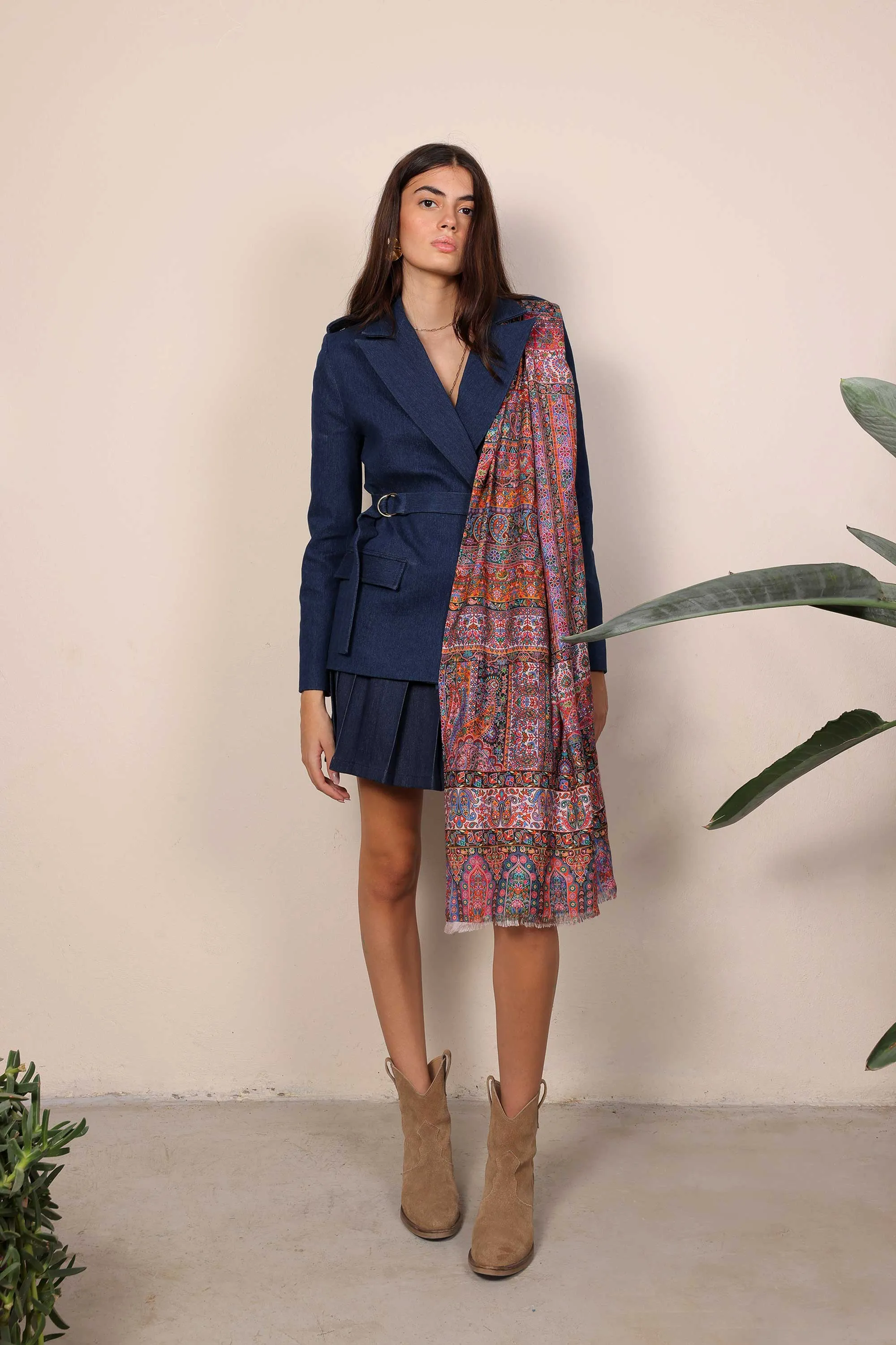 Pleated Skirt - Denim