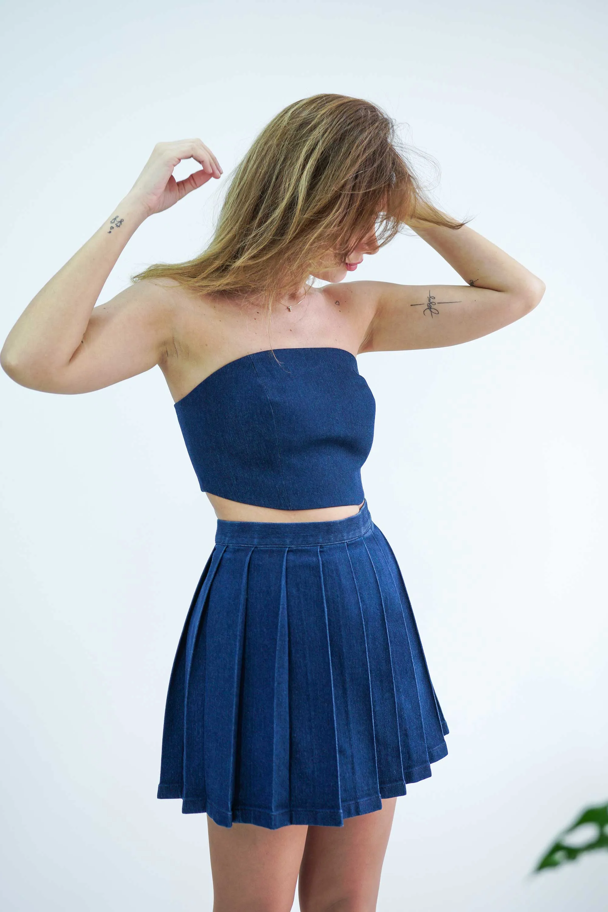 Pleated Skirt - Denim