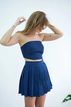 Pleated Skirt - Denim