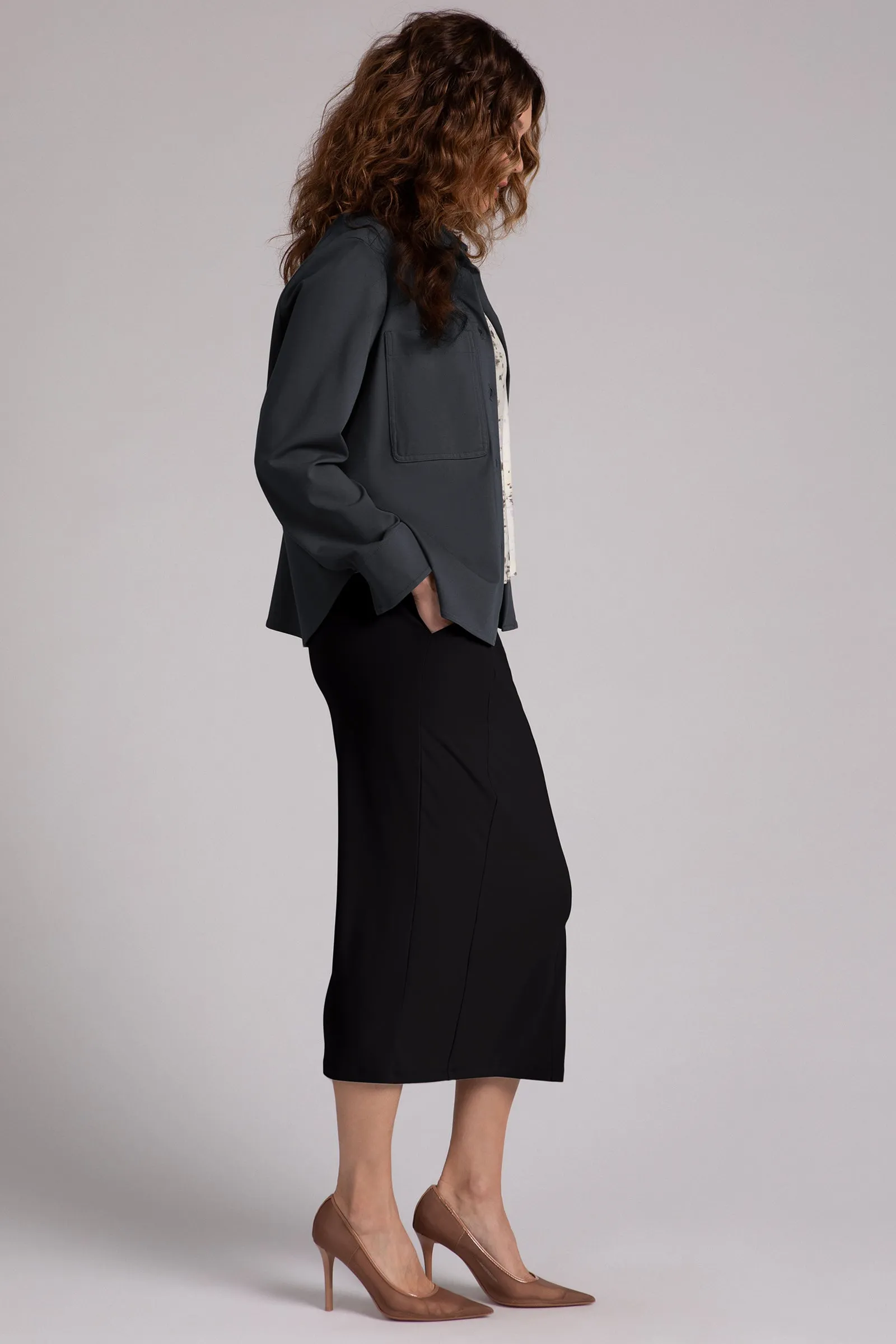 Ponte Hepburn Shorty Shacket