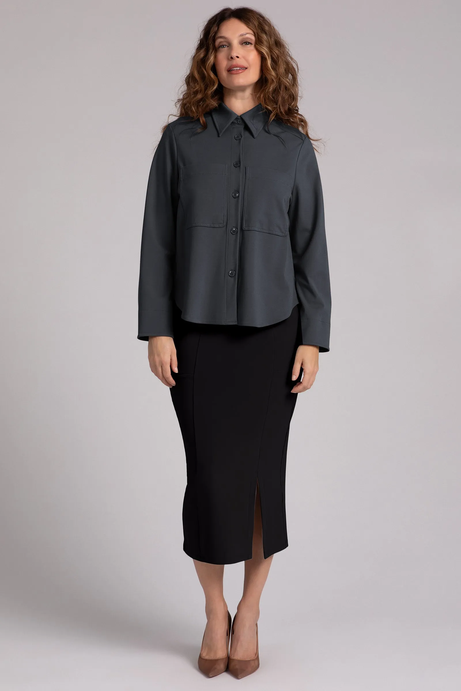 Ponte Hepburn Shorty Shacket