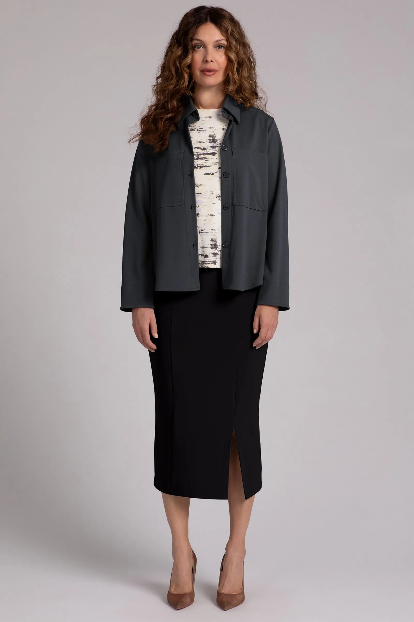 Ponte Hepburn Shorty Shacket