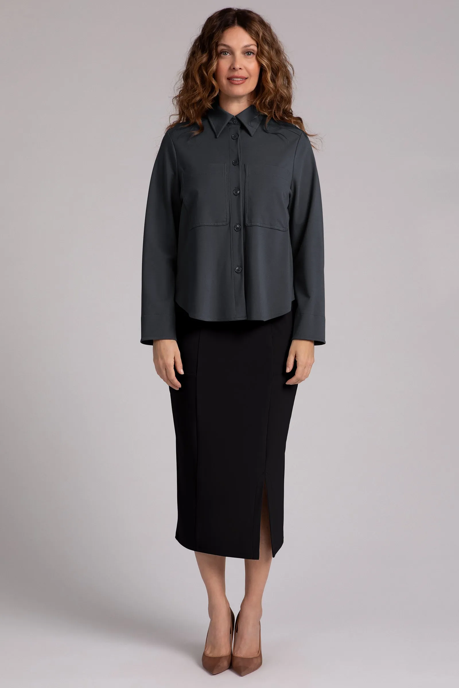 Ponte Hepburn Shorty Shacket