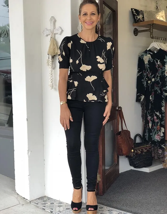 Poppy Peplum Top
