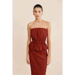 POSSE Aurelia Strapless Top, Merlot
