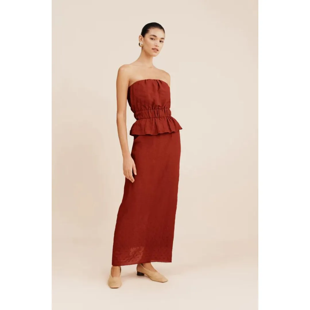 POSSE Aurelia Strapless Top, Merlot