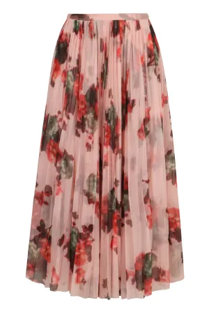 Printed pleated skirt