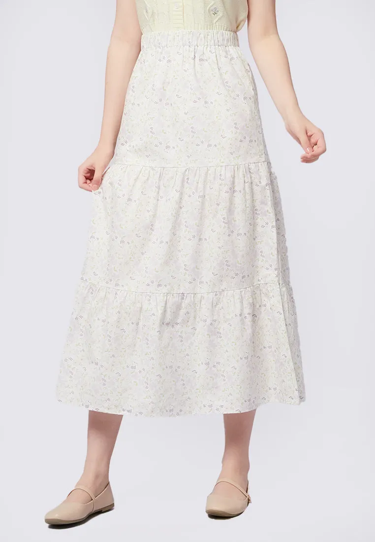 Printed Tier Maxi Skirt