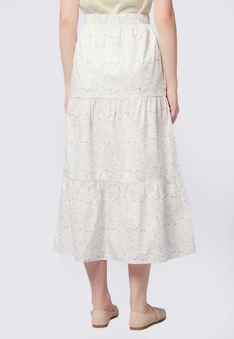 Printed Tier Maxi Skirt