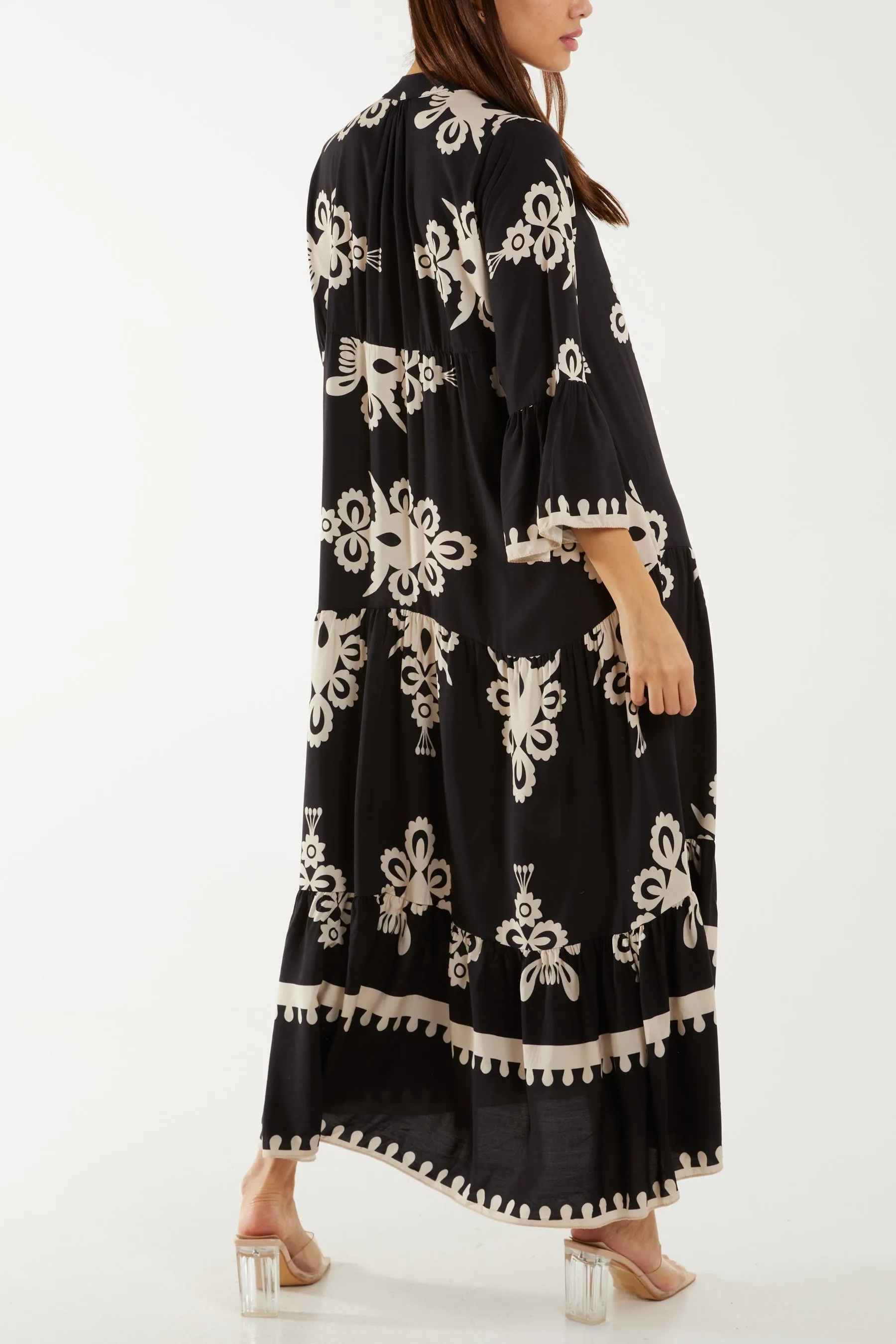 Printed Tiered Maxi Dress