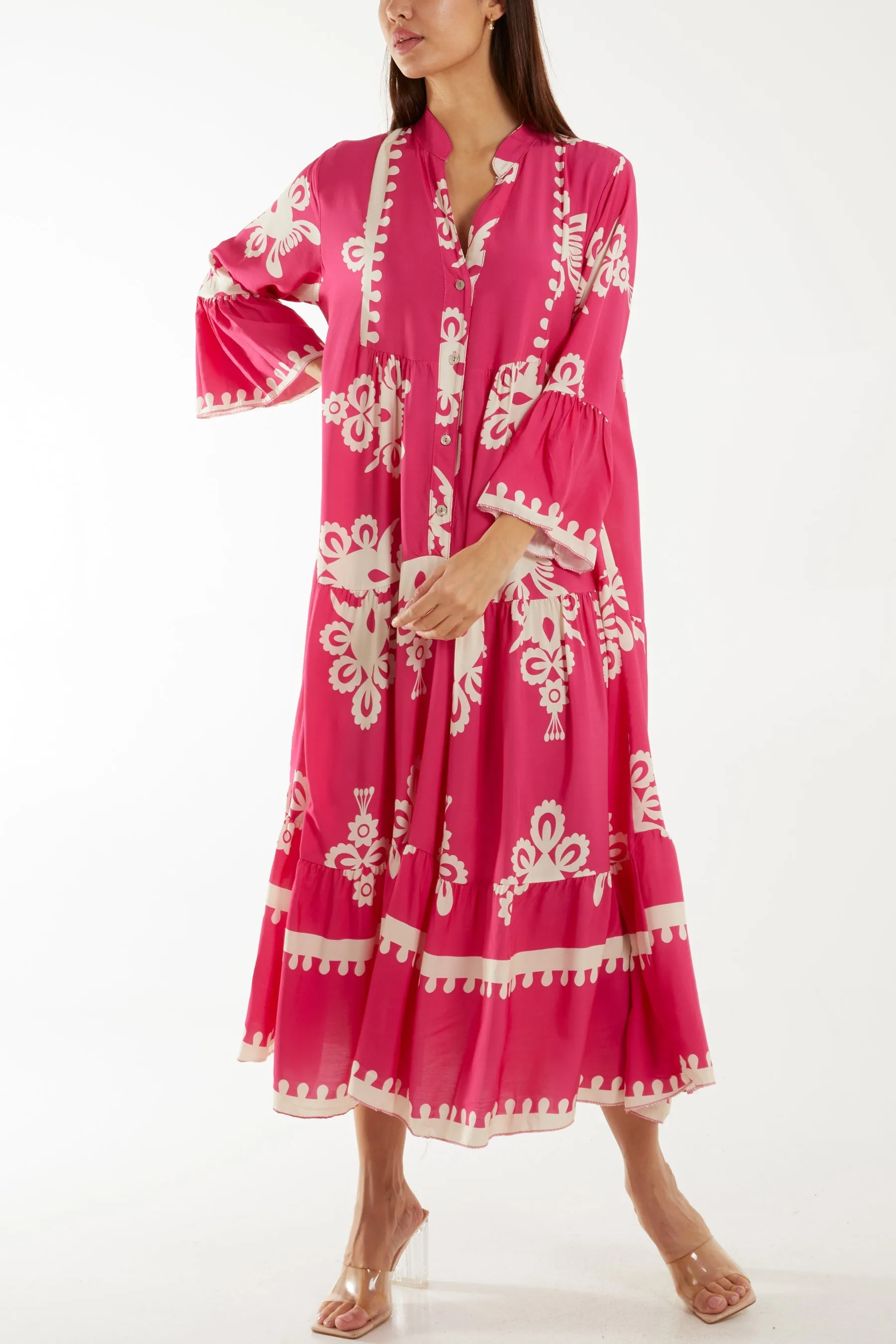 Printed Tiered Maxi Dress