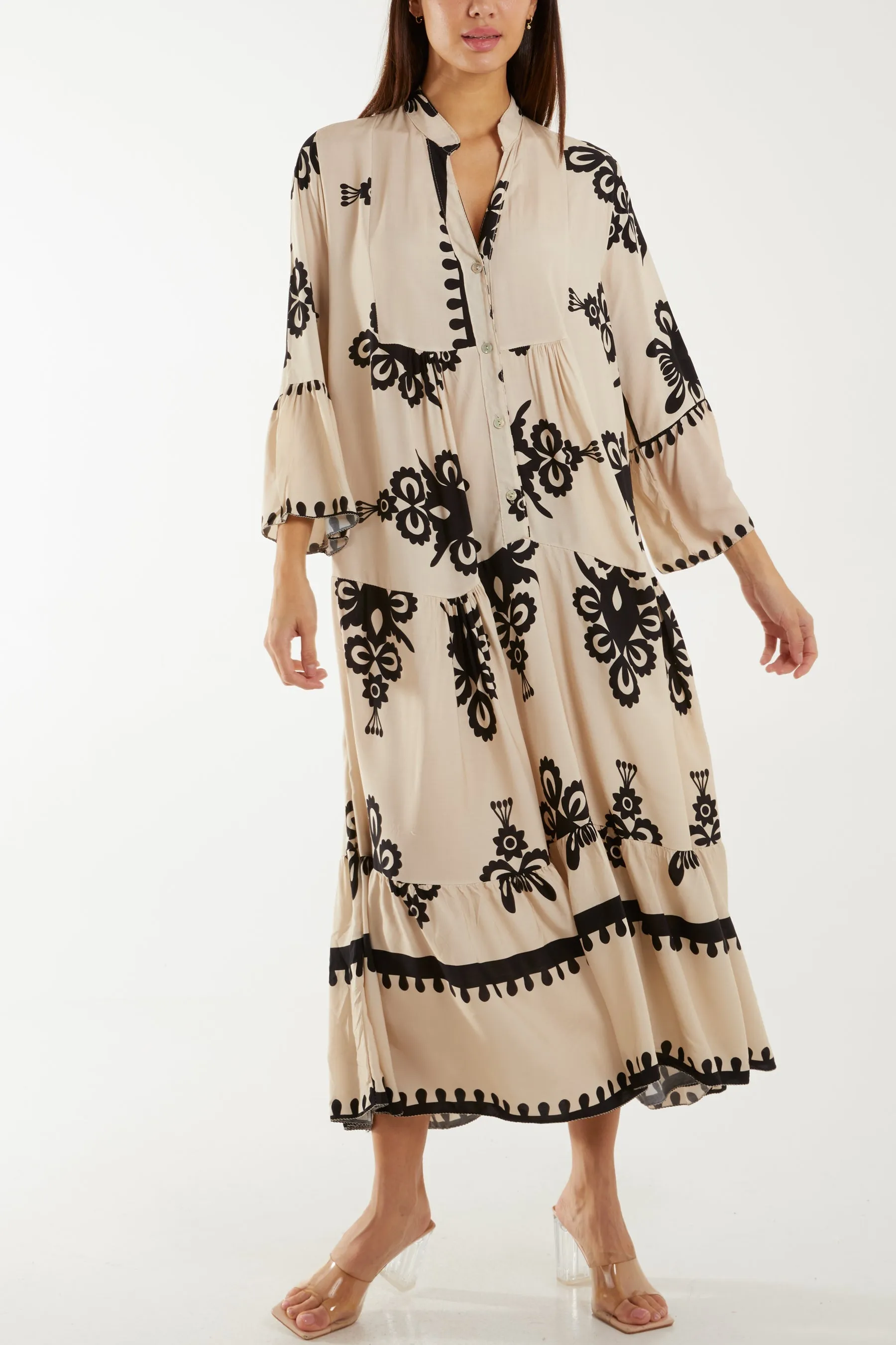 Printed Tiered Maxi Dress